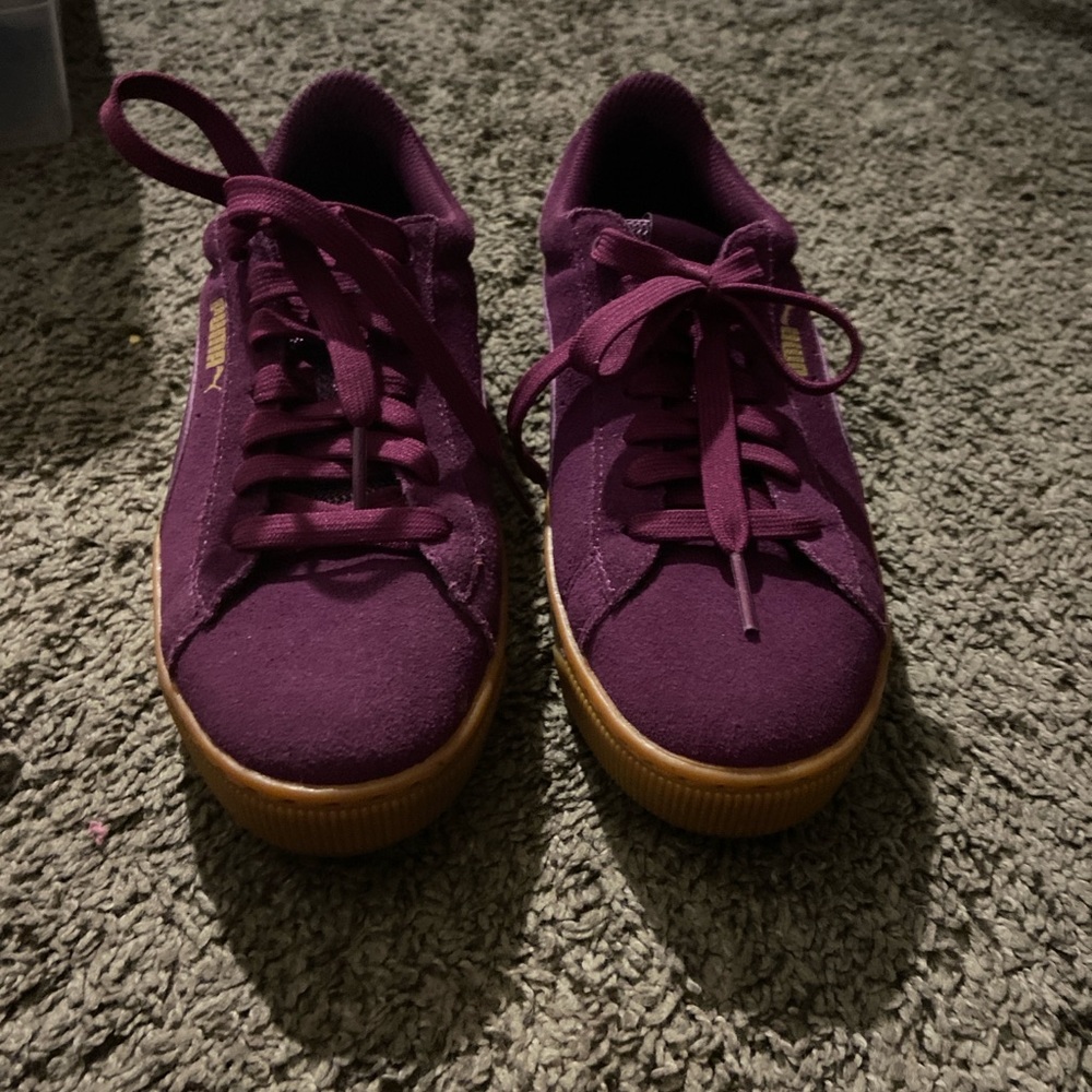 Purple Suede Sneakers with Gum Sole
